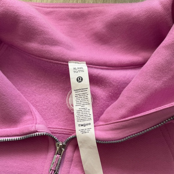 Lululemon Athletica Pink Scuba Oversized Funnel Neck Half Zip XL/XXL - Picture 8 of 11
